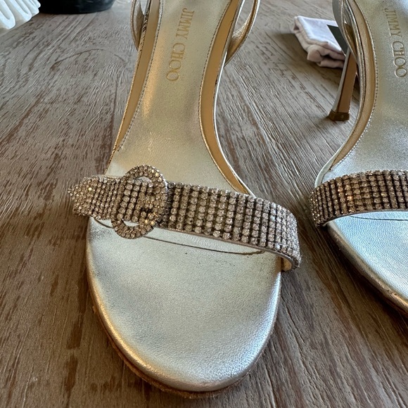 Jimmy Choo Tabatha 39 silver sling back heels GUC - Picture 9 of 15